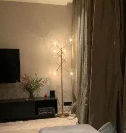 Casa Padrino Luxus Halogen Stehleuchte Messingfarben 25 x 51 x H. 130 cm - Metall Stehlampe mit runden Glas Lampenschirmen - Luxus Kollektion