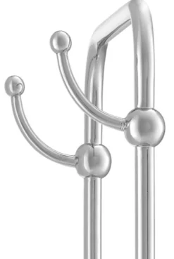 Casa Padrino Luxus Handtuchhalter Silber / Weiß 50 x 22 x H. 159 cm - Luxus Badezimmer Accessoires