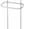 Casa Padrino Luxus Handtuchhalter Silber / Weiß 50 x 22 x H. 91 cm - Luxus Badezimmer Accessoires