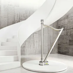 Casa Padrino Luxus Heizung in Harfenform Silber / Gold H. 200 cm - Freistehend