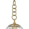 Casa Padrino Luxus Hängeleuchte Antik Messing Ø 21,6 x H. 55,9 cm - Pendelleuchte mit eiförmigen Glas Lampenschirm - Wohnzimmer Lampe