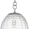 Casa Padrino Luxus Hängeleuchte Silber Ø 30,5 x H. 68,6 cm - Pendelleuchte mit eiförmigen Glas Lampenschirm - Wohnzimmer Lampe