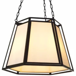 Casa Padrino Luxus Hängeleuchte Schwarz / Creme H. 120,5 cm - Luxus Leuchten