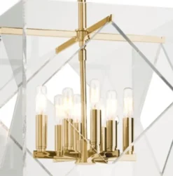 Casa Padrino Luxus Hängeleuchte Antik Messingfarben 40,7 x 40,7 x H. 54,6 cm - Pendelleuchte in Würfelform