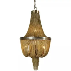 Casa Padrino Luxus Hängeleuchte Antik Messingfarben Ø 40 x H. 104 cm - Kettenlüster