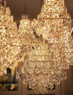 Casa Padrino Luxus Hängeleuchte im Barockstil - Metall, Glas, Nickel, Ø 60 x H 76 cm