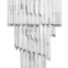 Casa Padrino Luxus Hängeleuchte Eiszapfen Design aus Glas und Edelstahl, 95 x 40 cm, 7x E14