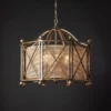 Casa Padrino Luxus Hängeleuchte Laterne Bronze Ø 60 x H. 48 cm - Handgefertigte Laterne aus Edelstahl in achteckiger Form - Luxus Kollektion - Edel & Prunkvoll