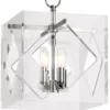 Casa Padrino Luxus Hängeleuchte Silber 30,5 x 30,5 x H. 40,7 cm - Pendelleuchte in Würfelform