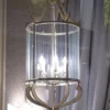 Casa Padrino Luxus Hängeleuchte Laterne Gold-Silber Ø 60 x H. 130 cm - Handgefertigte Laterne aus Schmiedeeisen - Luxus Kollektion - Edel & Prunkvoll