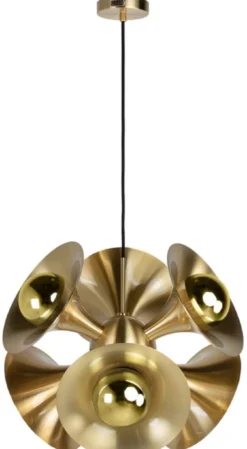 Casa Padrino Luxus Hängeleuchte Messingfarben 55 x 55 x H. 53 cm - Messing Pendelleuchte - Wohnzimmer Lampe - Luxus Kollektion