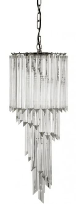 Casa Padrino Luxus Hängeleuchte Eiszapfen Glas 75 x 30 cm - Art Deco Designlampe in Glasoptik