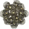Casa Padrino Luxus Hängeleuchte Rauchglas / Silber Ø 81 x H. 76 cm - Pendelleuchte mit Glaskugeln