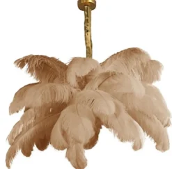 Casa Padrino Luxus Hängeleuchte Palme Khaki / Gold 100 x 100 x H. 40 cm - Moderne Hängelampe im Palmen Design - Luxus Leuchten - Luxus Qualität