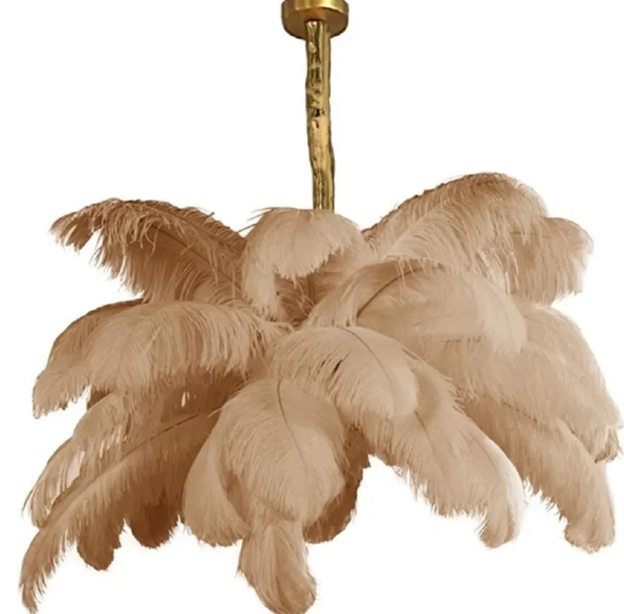 Casa Padrino Luxus Hängeleuchte Palme Khaki / Gold 100 x 100 x H. 40 cm - Moderne Hängelampe im Palmen Design - Luxus Leuchten - Luxus Qualität