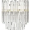 Casa Padrino Luxus Hängeleuchte im Art Deco Stil - Eiszapfen Design aus Glas und Edelstahl, Höhe 61,5 cm, Durchmesser 42 cm