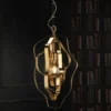 Casa Padrino Luxus Hängeleuchte Gold 34 x 34 x H. 68 cm - Höhenverstellbare Messing Hängelampe - Luxus Leuchten - Luxus Qualität