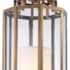 Casa Padrino Luxus Hängeleuchte Antik Messingfarben / Cremefarben Ø 24 x H. 55 cm - Luxus Hotel & Restaurant Laterne - Luxus Kollektion