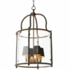 Casa Padrino Luxus Hängeleuchte Bronze / Schwarz H. 72,5 cm - Luxus Qualität