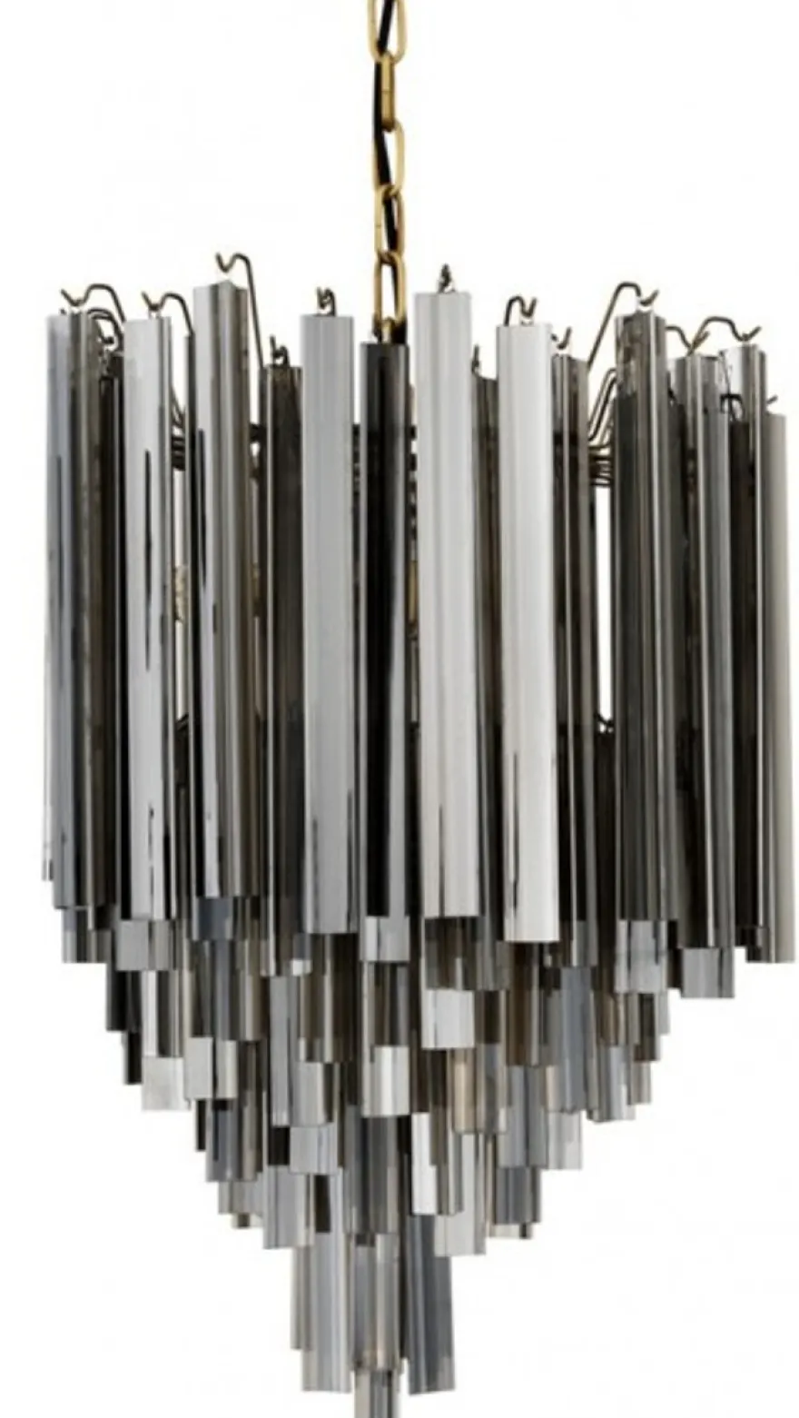 Casa Padrino Luxus Hängeleuchte Eiszapfen Smoke Glas - Art Deco Design Lampe - Ø 42 x H 61,5 cm