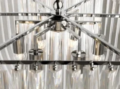Casa Padrino Luxus Hängeleuchte – Exklusive Pendelleuchte in Nickel mit Acryl – Ø 65 / 75 cm – Höhe 55 cm