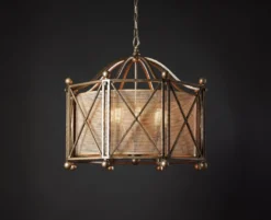 Casa Padrino Luxus Hängeleuchte Laterne Bronze Ø 80 x H. 58 cm - Handgefertigte Laterne aus Edelstahl in achteckiger Form - Luxus Kollektion - Edel & Prunkvoll