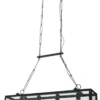 Casa Padrino Luxus Hängeleuchte Schwarz 91,5 x 17,6 x H. 29,1 cm - Hängelampe mit geschmiedetem Rahmen und Glasscheiben