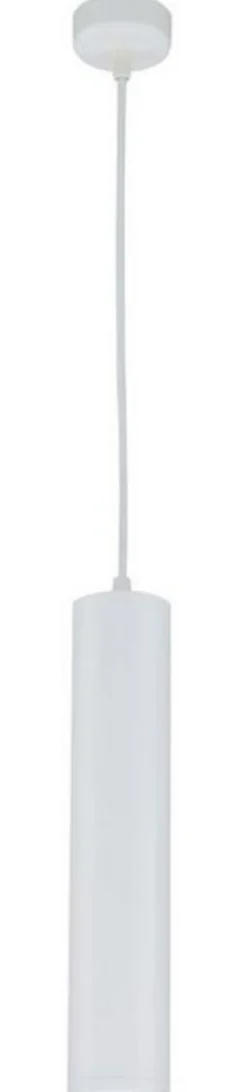 Casa Padrino Luxus Hängeleuchte Weiß Ø 6 x H. 30 cm - Höhenverstellbare Aluminium Pendelleuchte
