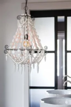 Casa Padrino Luxus Hängeleuchte Industrie Design Weiß, Durchmesser 42 x Höhe 56 cm - Barockstil Deckenleuchte