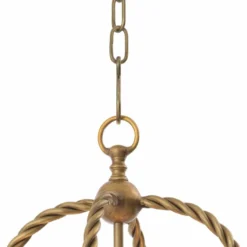 Casa Padrino Luxus Hängeleuchte Vintage Messing / Weiß H. 72,5 cm - Luxus Qualität