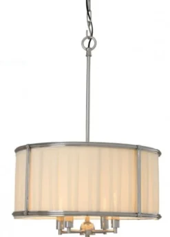 Casa Padrino Luxus Hängeleuchte im Barock Stil, Nickel, Durchmesser 52 cm x Höhe 73,5 cm