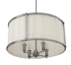 Casa Padrino Luxus Hängeleuchte im Barock Stil, Nickel, Durchmesser 52 cm x Höhe 73,5 cm