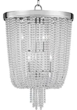 Casa Padrino Luxus Hängeleuchte Silber Ø 46,4 x H. 70,5 cm - Runde Pendelleuchte mit Kristallglas