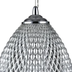 Casa Padrino Luxus Hängeleuchte Silber Ø 22 x H. 15,5 cm - Luxus Wohnzimmermöbel