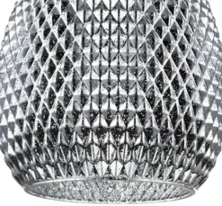 Casa Padrino Luxus Hängeleuchte Silber Ø 22 x H. 15,5 cm - Luxus Wohnzimmermöbel
