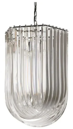 Casa Padrino Luxus Hängeleuchte Restaurant Hotel Beleuchtung Nickel, Durchmesser 44 / 51 cm, Höhe 70 cm