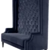 Casa Padrino Luxus Hochlehnsofa Mitternachtsblau / Schwarz 160 x 68 x H. 160 cm - Luxus Chesterfield Samtsofa