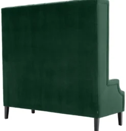 Casa Padrino Luxus Hochlehnsofa Dunkelgrün / Schwarz 160 x 68 x H. 160 cm - Chesterfield Samtsofa - Chesterfield Möbel