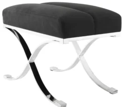 Casa Padrino Luxus Hocker Anthrazitgrau 69 x 42 x H. 51 cm - Designermöbel