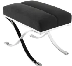Casa Padrino Luxus Hocker Anthrazitgrau 69 x 42 x H. 51 cm - Designermöbel