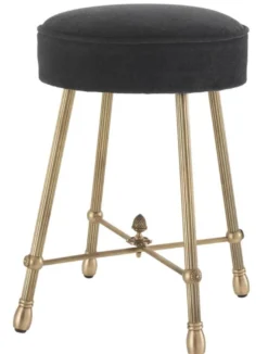 Casa Padrino Luxus Hocker Antik Messing / Schwarz 33,5 x H. 48 cm - Hotel Möbel