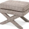 Casa Padrino Luxus Hocker Beige - Rechteckiger Sitzhocker - Kreuzhocker - Luxus Möbel