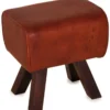 Casa Padrino Luxus Hocker Braun / Dunkelbraun 44 x 32 x H. 45 cm - Sitzhocker in Turnbock Optik