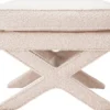 Casa Padrino Luxus Hocker Creme - Rechteckiger Sitzhocker - Kreuzhocker - Luxus Möbel