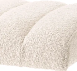 Casa Padrino Luxus Hocker Creme / Messing 62 x 46 x H. 45 cm - Gepolsterter Sitzhocker mit Edelstahl Gestell - Luxus Wohnzimmer & Hotel Möbel - Luxus Qualität