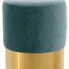 Casa Padrino Luxus Hocker Dunkeltürkis / Gold Ø 40 x H. 45 cm - Hotel Möbel