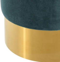 Casa Padrino Luxus Hocker Dunkeltürkis / Gold Ø 40 x H. 45 cm - Hotel Möbel