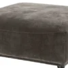 Casa Padrino Luxus Hocker Grau / Schwarz 109 x 109 x H. 42 cm - 4 eckiger Sitzhocker - Luxus Möbel