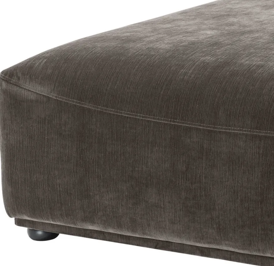 Casa Padrino Luxus Hocker Grau / Schwarz 109 x 109 x H. 42 cm - 4 eckiger Sitzhocker - Luxus Möbel