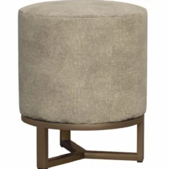 Casa Padrino Luxus Hocker Grau / Braun Ø 40 x H. 50 cm - Luxus Möbel